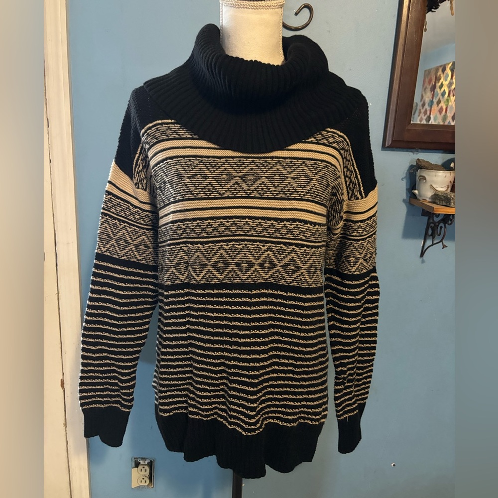 Maurice’s, Tan & Black, Cowl Neck, Sweater